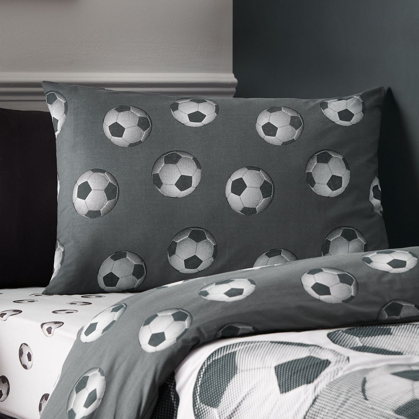 Catherine Lansfield Football Grey Duvet Cover Set