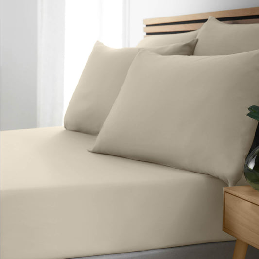 So Soft Easy Iron Natural Fitted Sheet