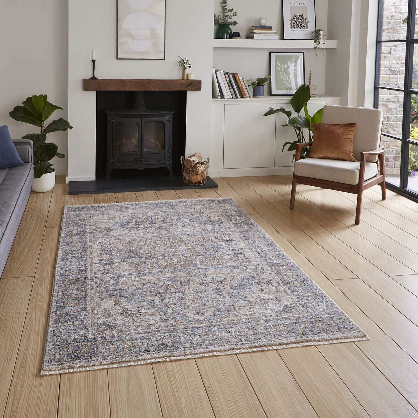 Vintage 35018 Blue Traditional Rug