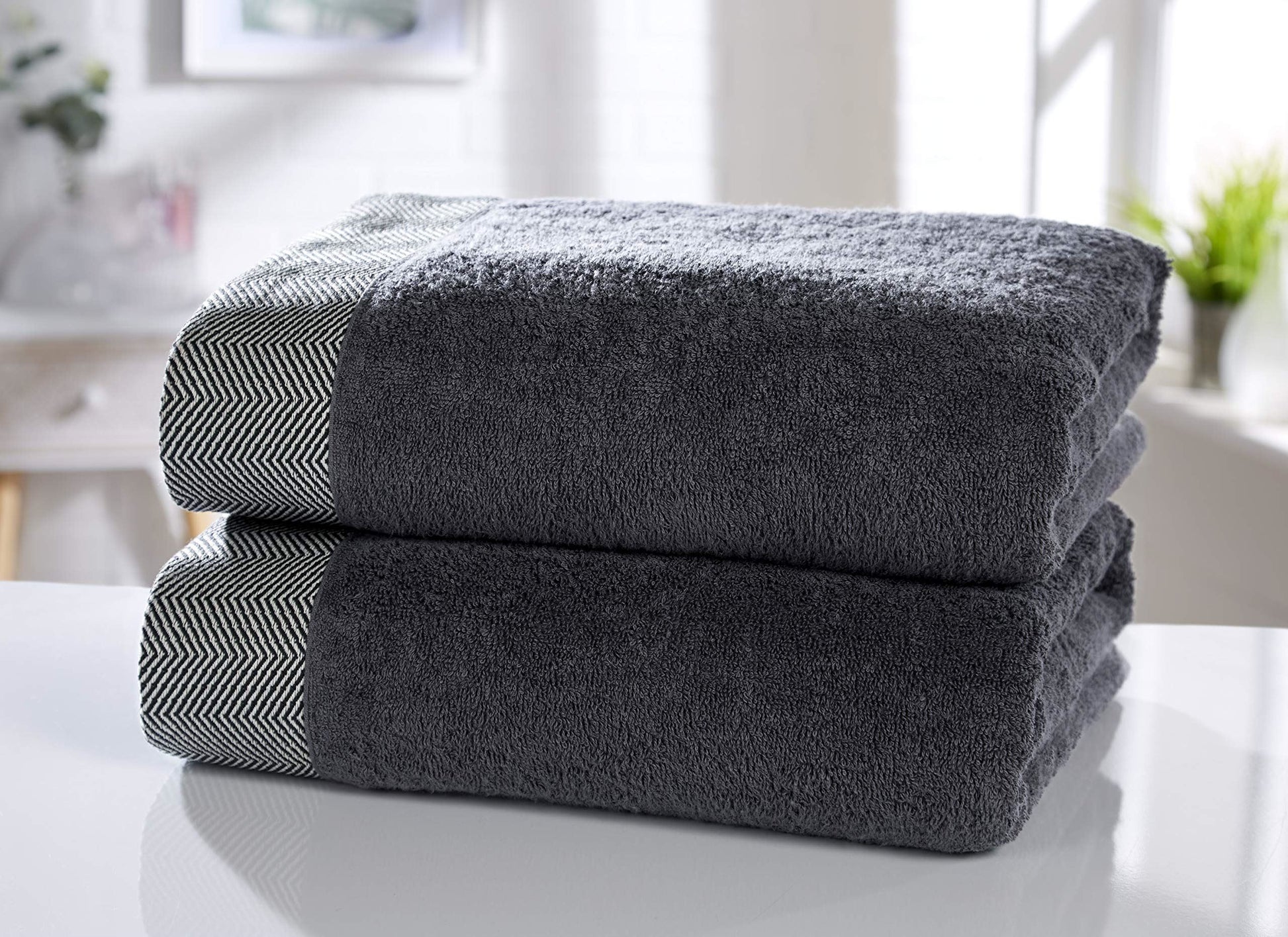 Tidal Charcoal Bath Sheet Pair