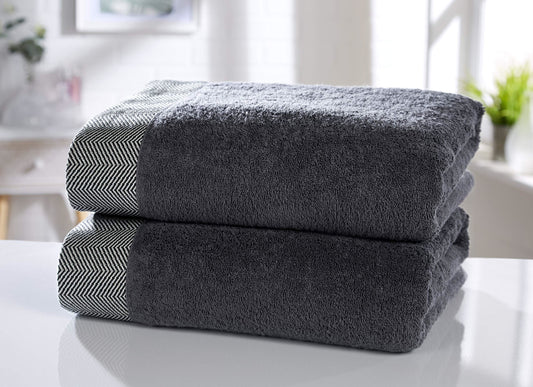 Tidal Charcoal Bath Sheet Pair