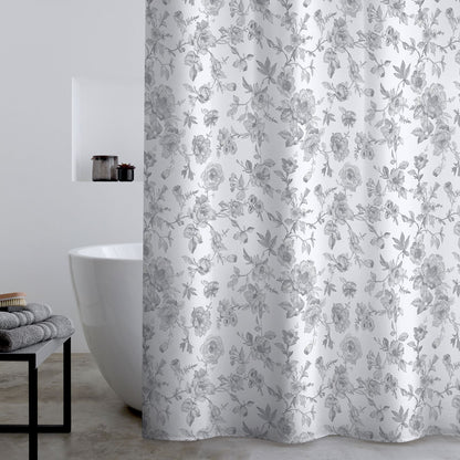 Catherine Lansfield Mirabelle Grey Shower Curtain - 180x180cm