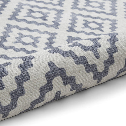 Coral H1058 Blue Modern Washable Rug
