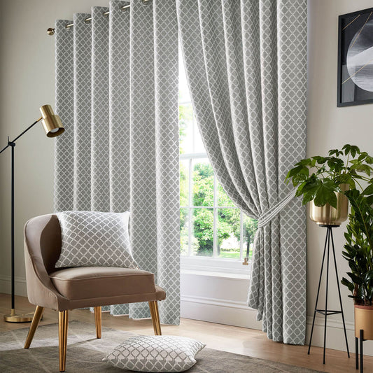 Cotswold Silver Eyelet Curtains