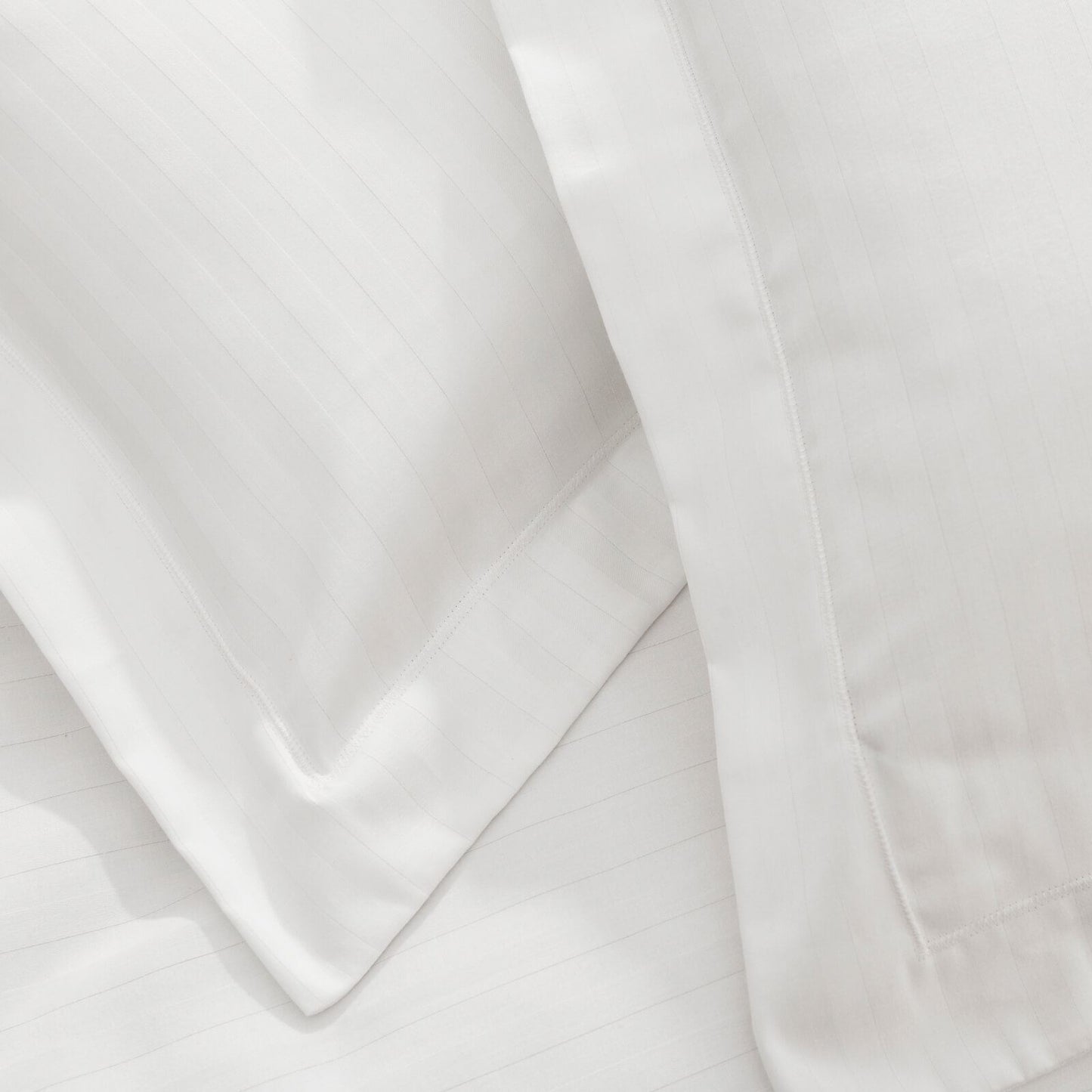 White Satin Stripe Duvet Set