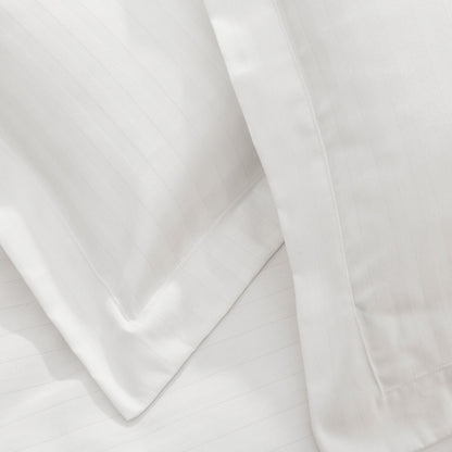 White Satin Stripe Duvet Set