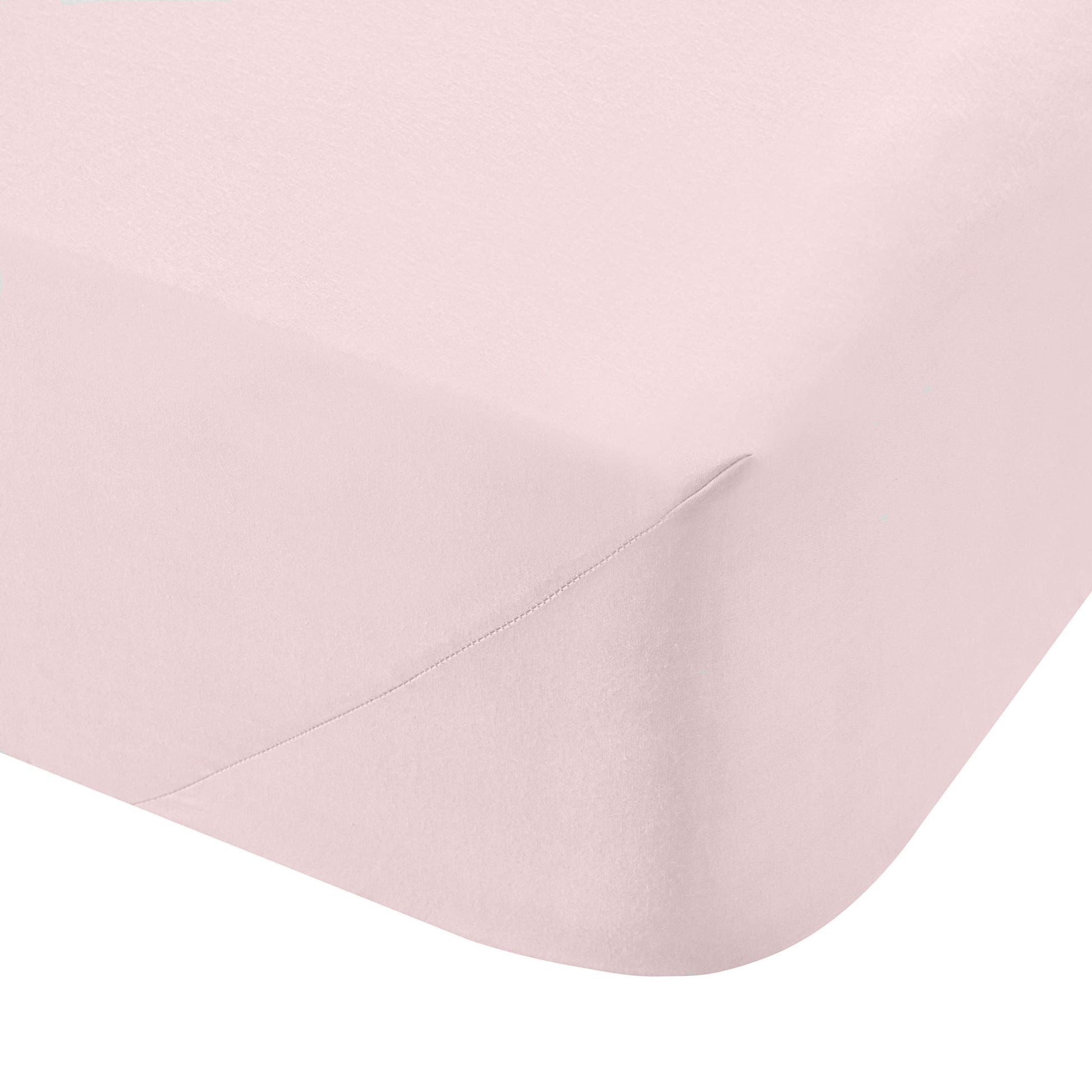 200TC Cotton Percale Blush Pink Fitted Sheet