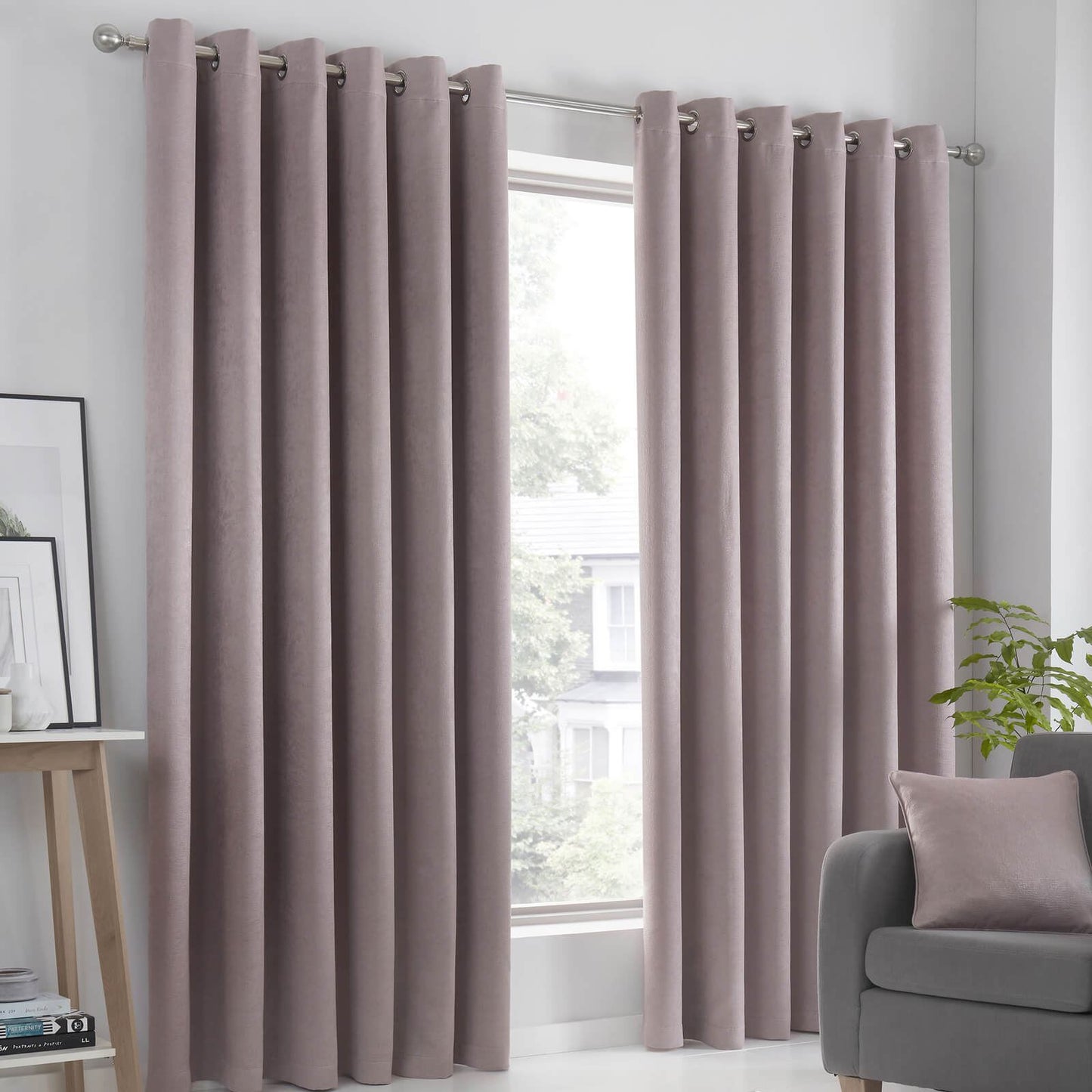 Strata Blush Eyelet Curtains