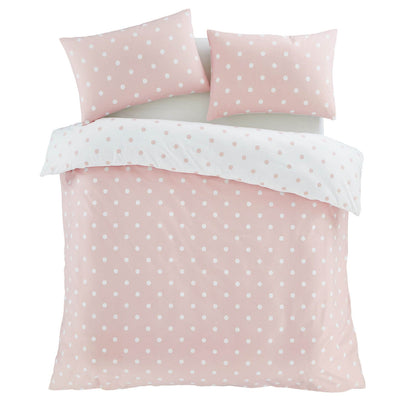 Brushed Polka Dot Pink Duvet Cover Set