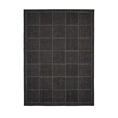Flatweave Gel Check New Black Rug