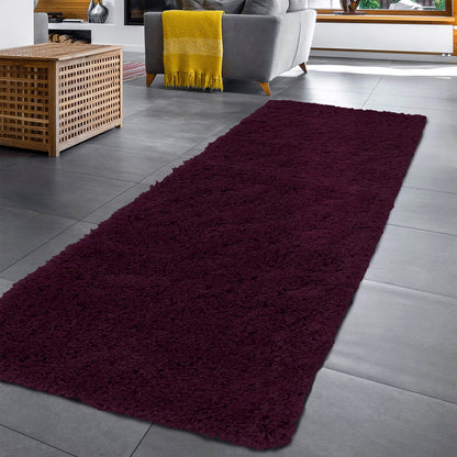 Jazz Shaggy Plum Plain Rug