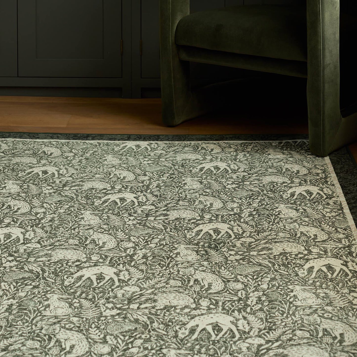 Hug Rug Eco-Washable Whimsical Woodland Green