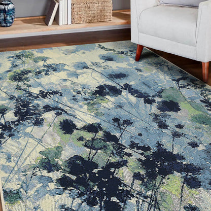 Tropicana Watercolour Floral Blue Rug