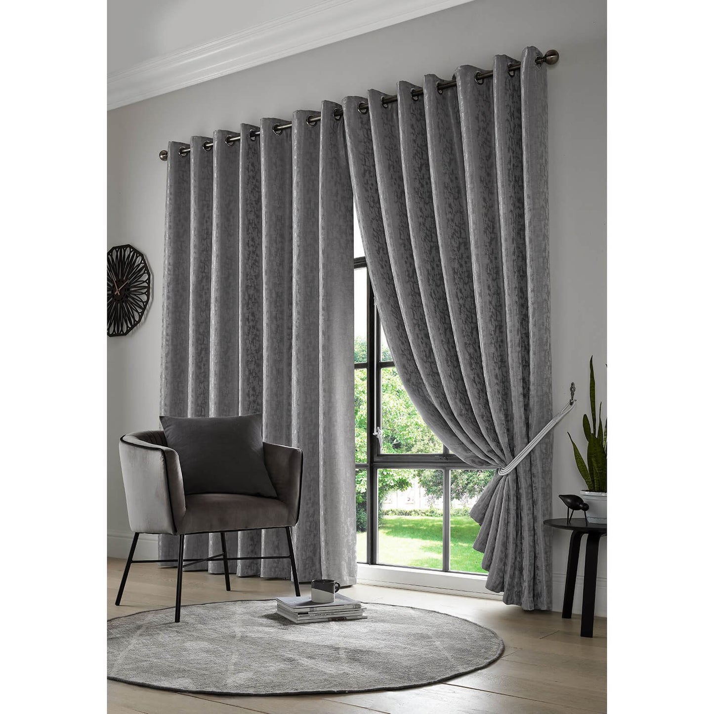 Keswick Pewter Eyelet Curtains