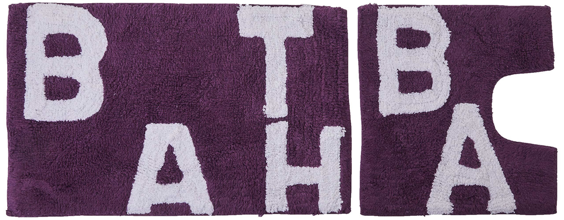 Text Aubergine Bath Pedestal Mat