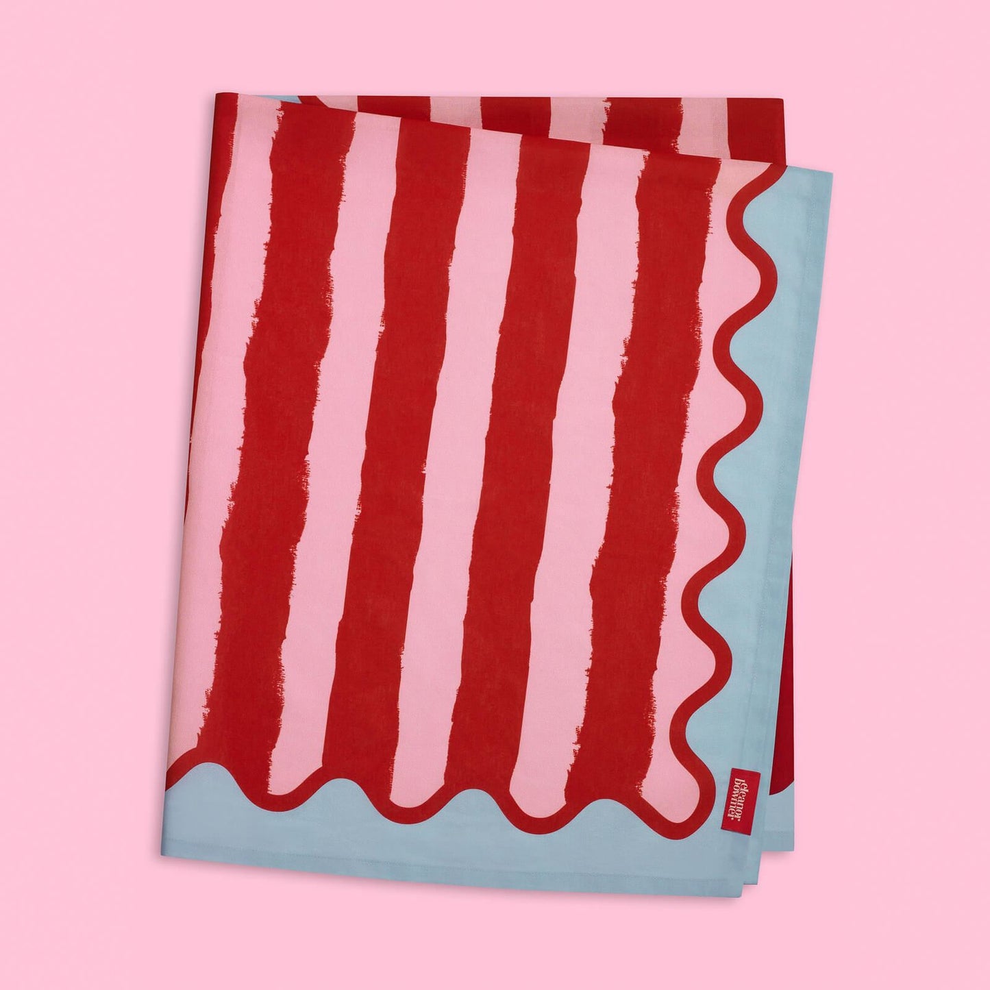 Eleanor Bowmer Stripe Cotton Table Cloth Red - 137x229cm