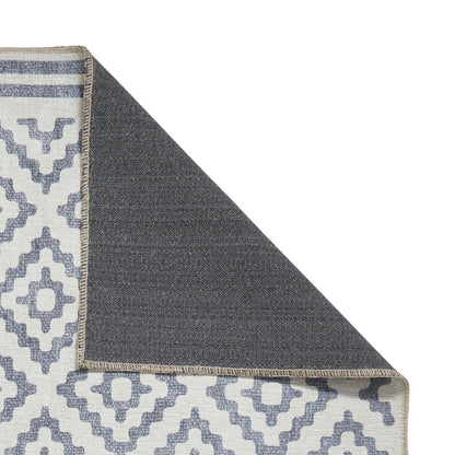 Coral H1058 Blue Modern Washable Rug