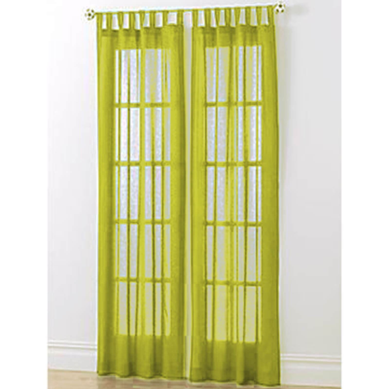 Plain Voile Sheer Rod Top Lime Panel