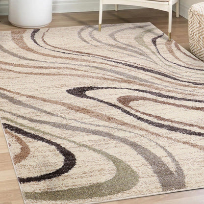 Gio Waves Geometric Natural Rug