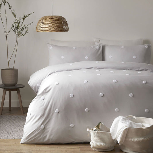 Dot Garden Silver/White Duvet Set