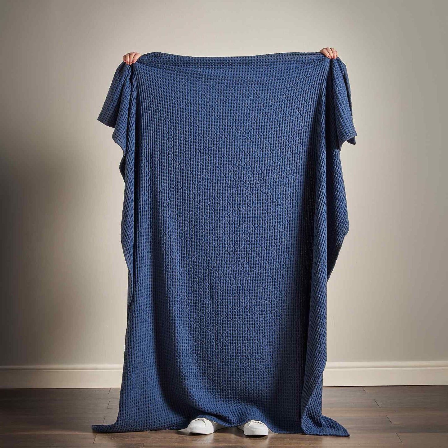 Jaipur Chunky Waffle Navy Blue Blanket Throw