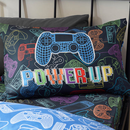 Catherine Lansfield Power Up Gamer Bedding Duvet Cover Set Black