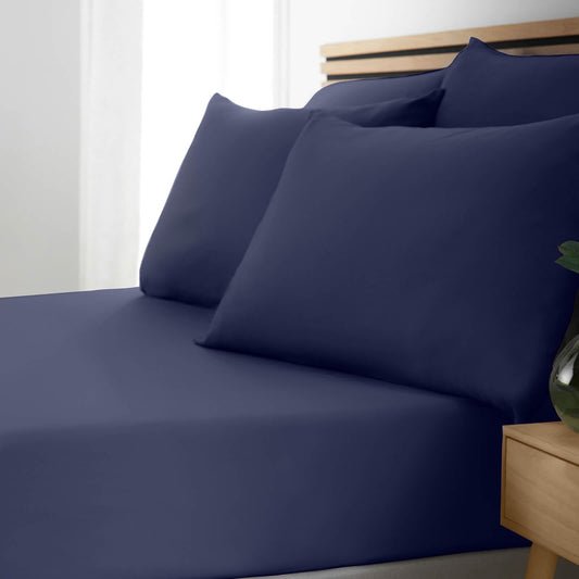 So Soft Easy Iron Navy Blue Fitted Sheet