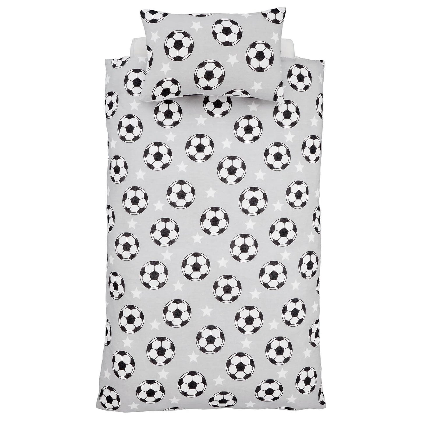 Brushed Football Stars Grey Duvet Cover Set