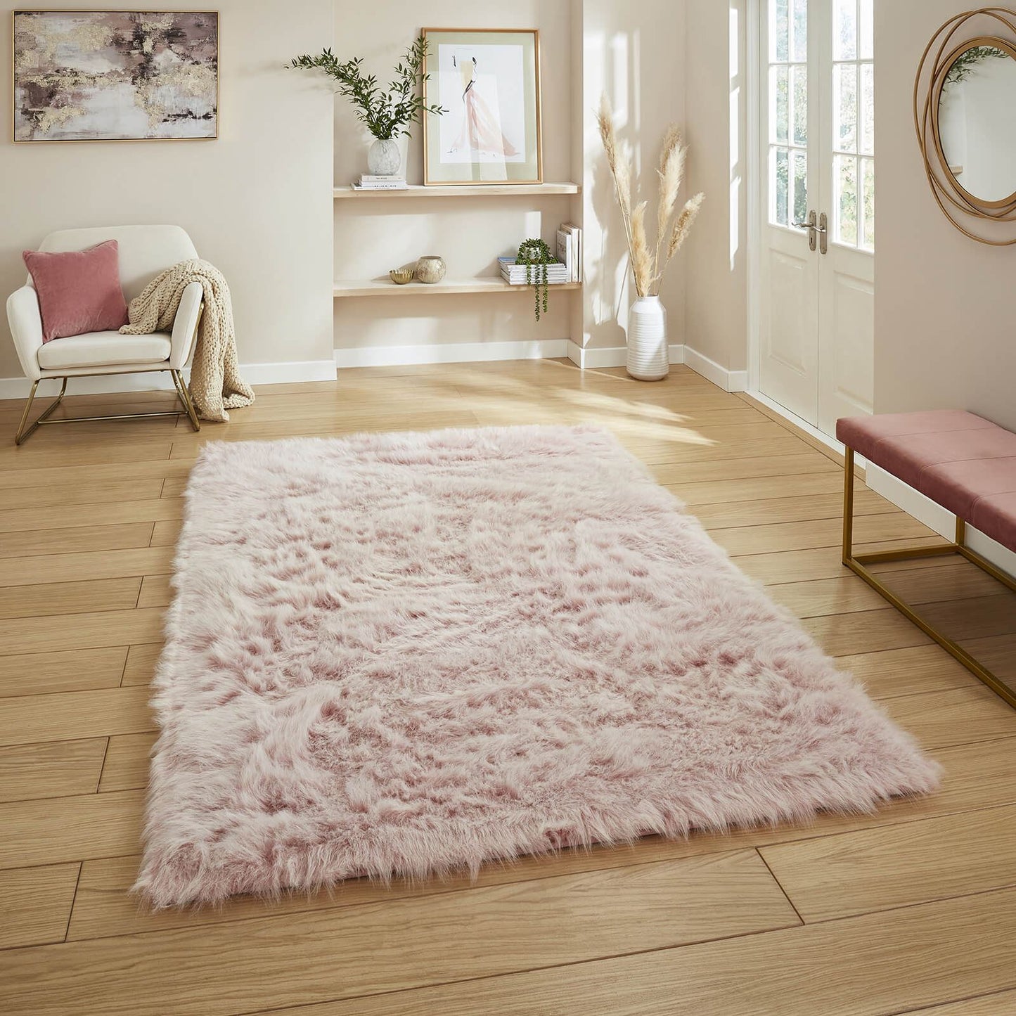 Polar Plush Rose Soft Shaggy Rug