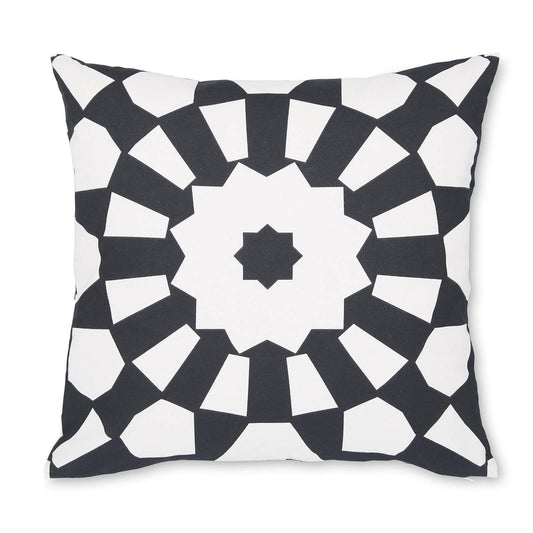 Kaleidoscope Geo Black/White Filled Cushion