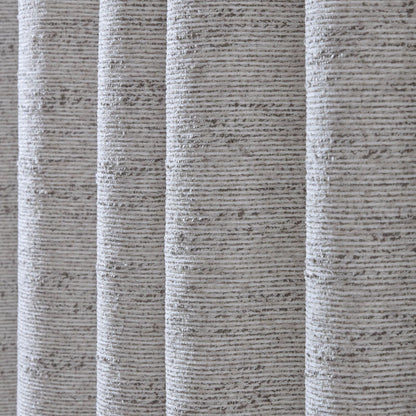Catherine Lansfield Chunky Boucle Lined Eyelet Curtains Two Panels Cream