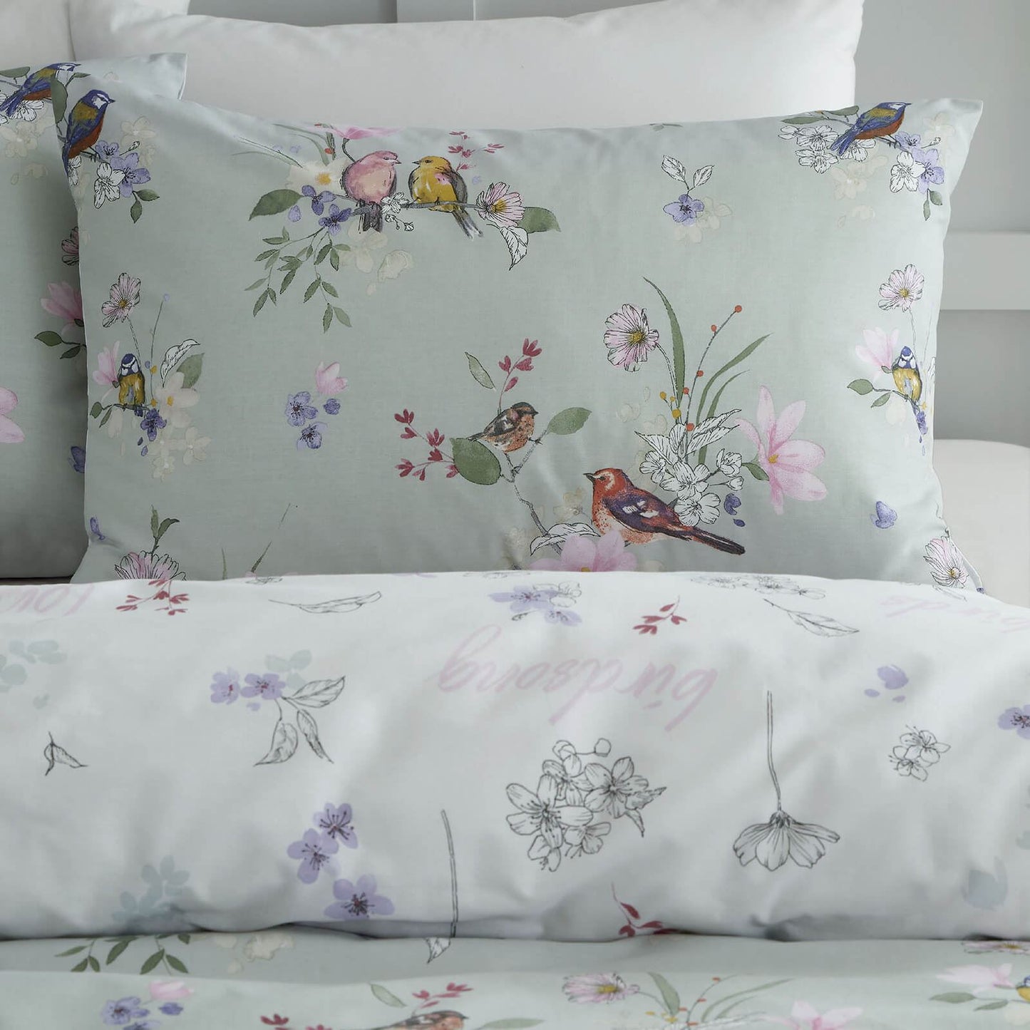 Songbird Sage Green Duvet Set