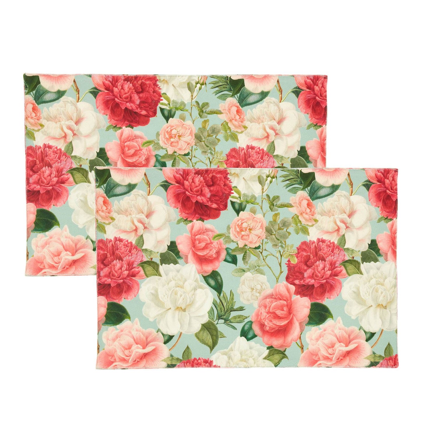 Rose Garden Green Place Mat Pair