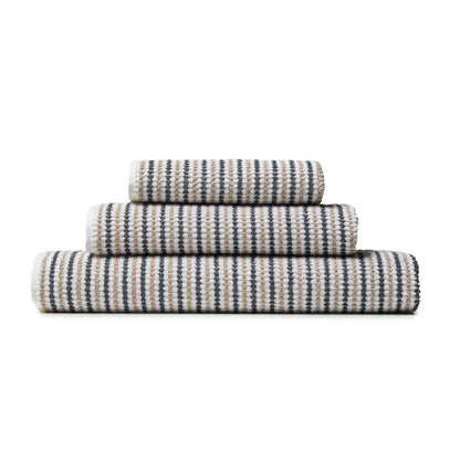 Catherine Lansfield Rice Weave Stripe Grey Towel and Sheet