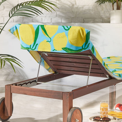 Catherine Lansfield Lemons Lounger Aqua Blue Sun Lounger Towel - Beach