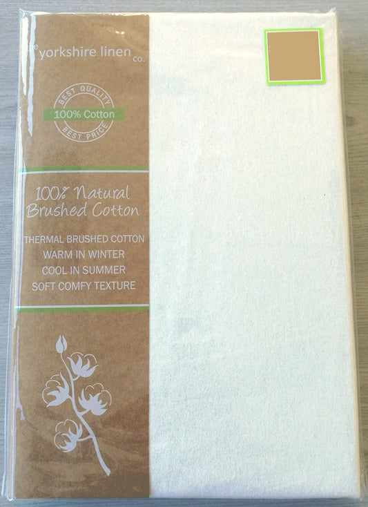 Essentials Flannelette Cream Fitted Sheet