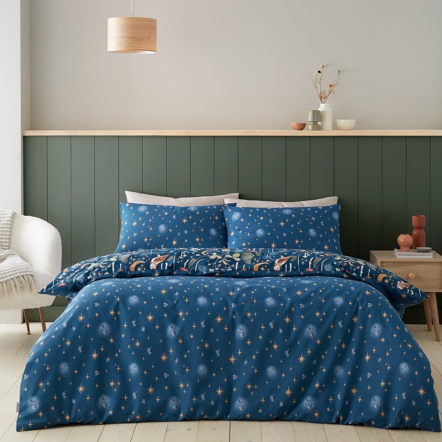 Enchanted Twilight Animals Navy Blue Duvet Set