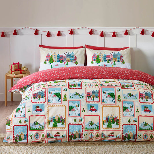 catherine-lansfield-christmas-town-stamps-reversible-bedding-duvet-cover-set-natural