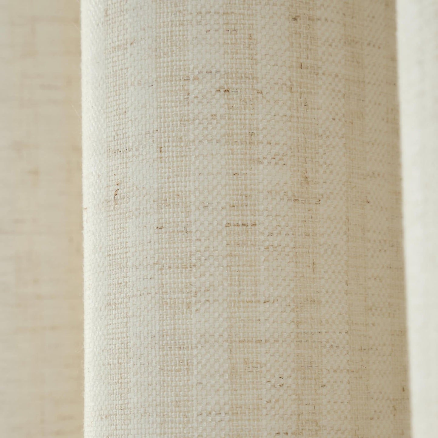 Bianca Fine Linens Chenille Stripe Lined Eyelet Curtains Two Panels Cream