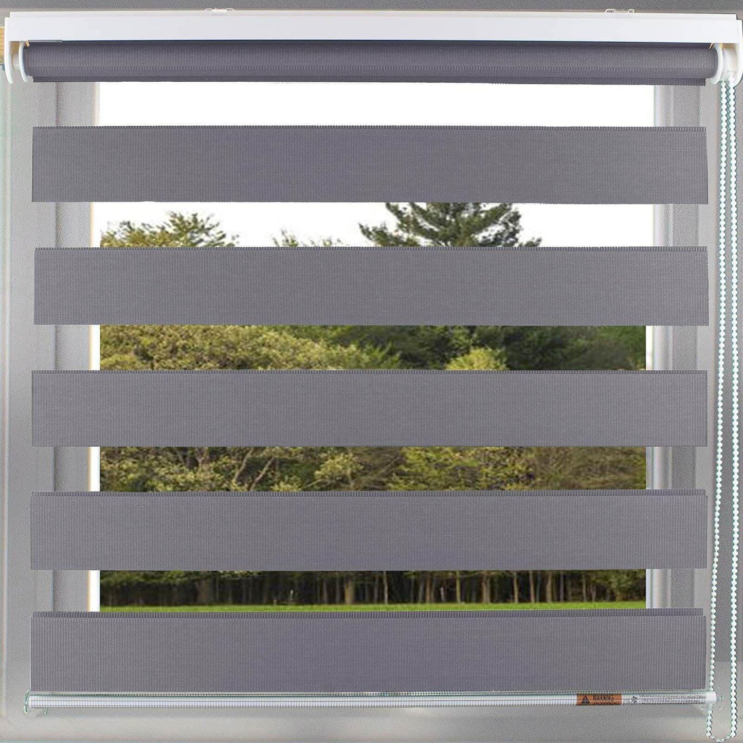 Zebra Day Night Charcoal Roller Blind