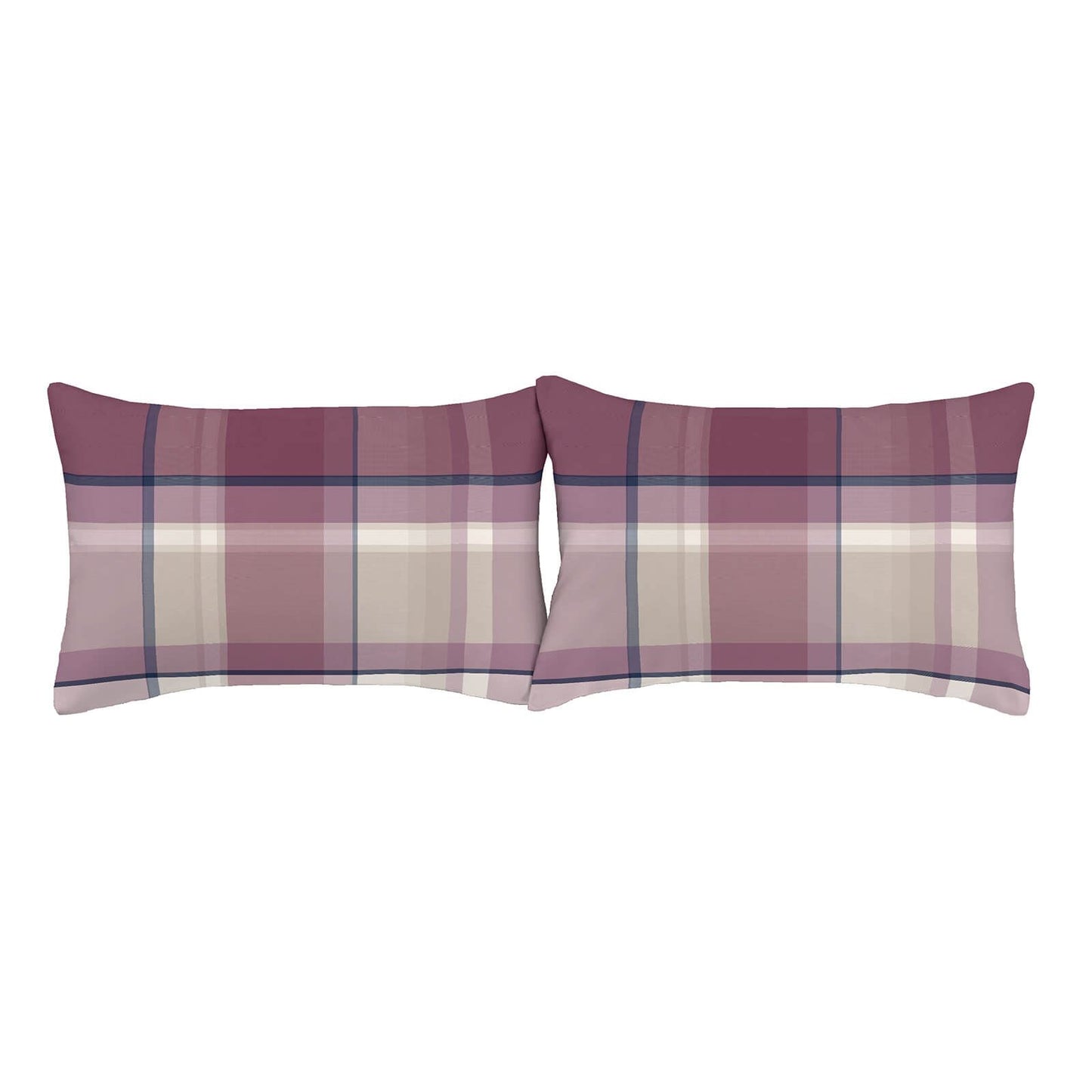 Brushed Check Plum Housewife Pillowcases Pair