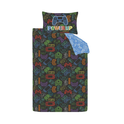 Catherine Lansfield Power Up Gamer Bedding Duvet Cover Set Black