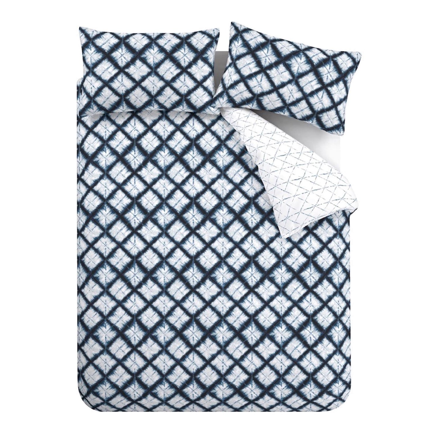 Shibori Tie Dye Navy Blue Duvet Cover Set