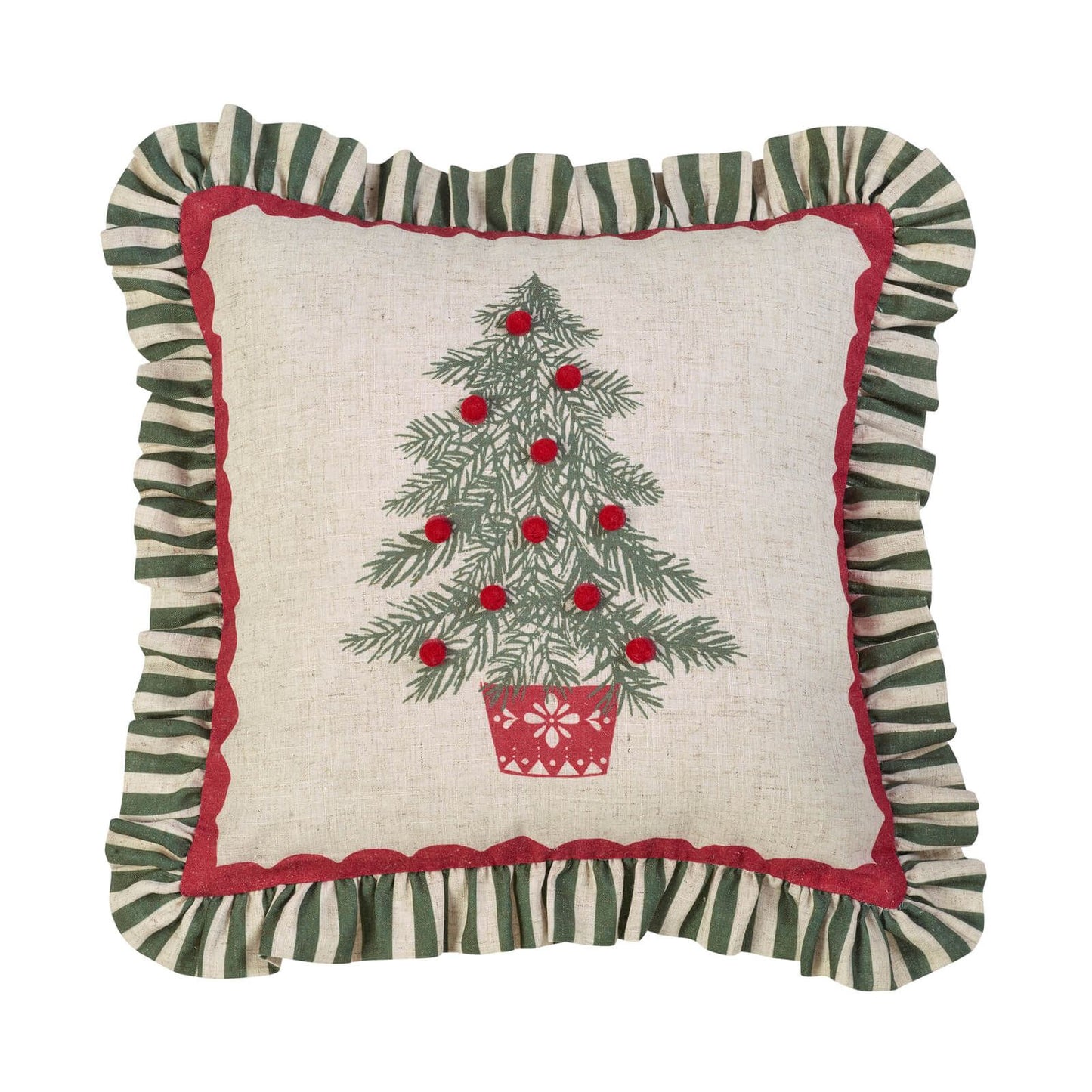 Catherine Lansfield Frilled Christmas Tree Cushion Green - 45x45cm