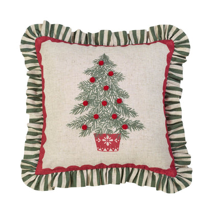 Catherine Lansfield Frilled Christmas Tree Cushion Green - 45x45cm