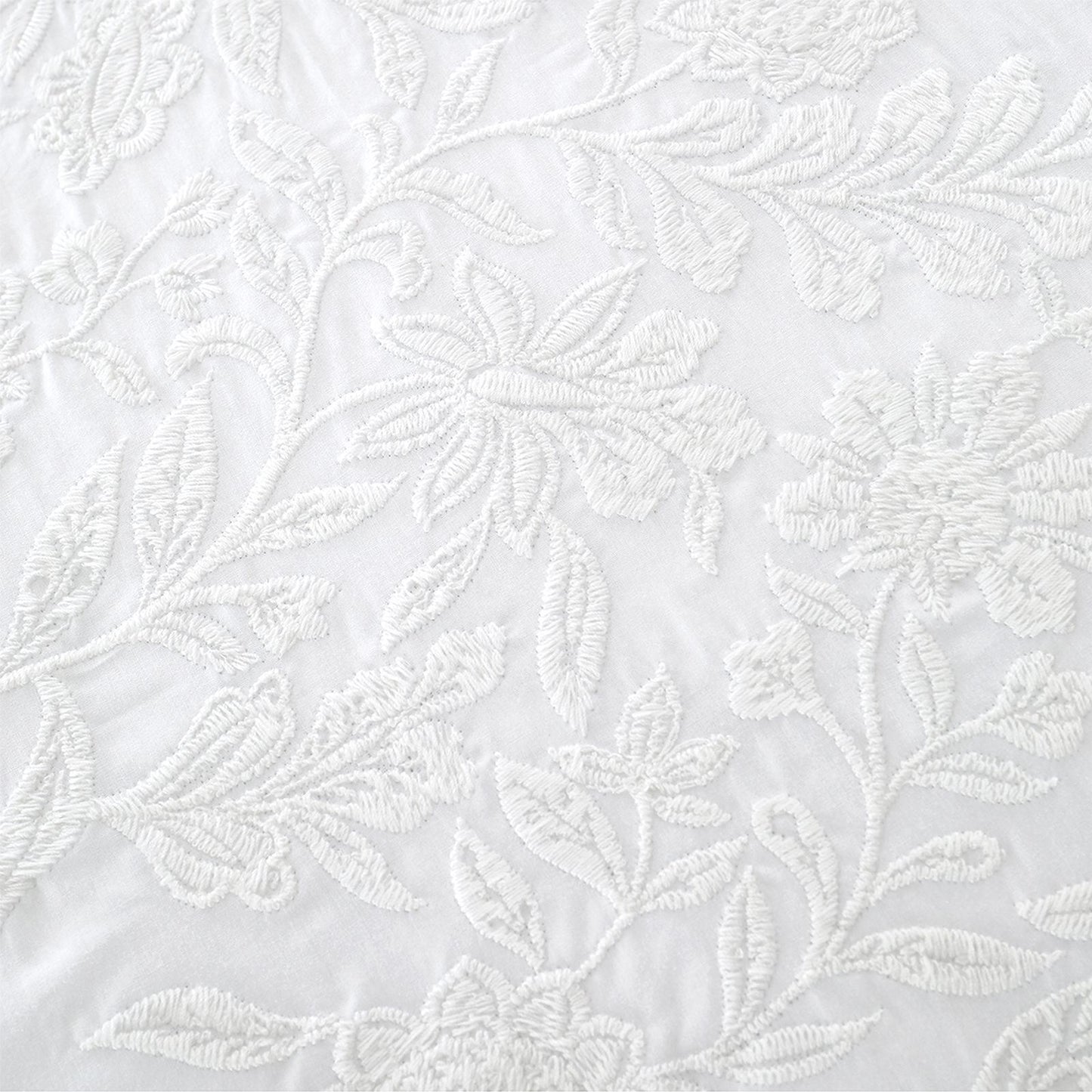 Bianca Embroidery Floral White Duvet Cover Set