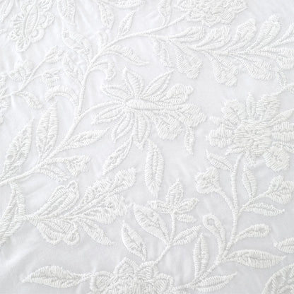 Bianca Embroidery Floral White Duvet Cover Set