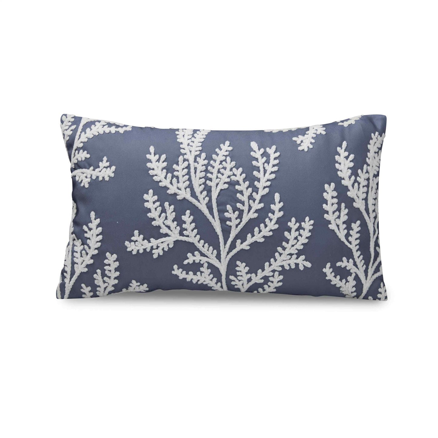 Coral Leaf Blue Cushion