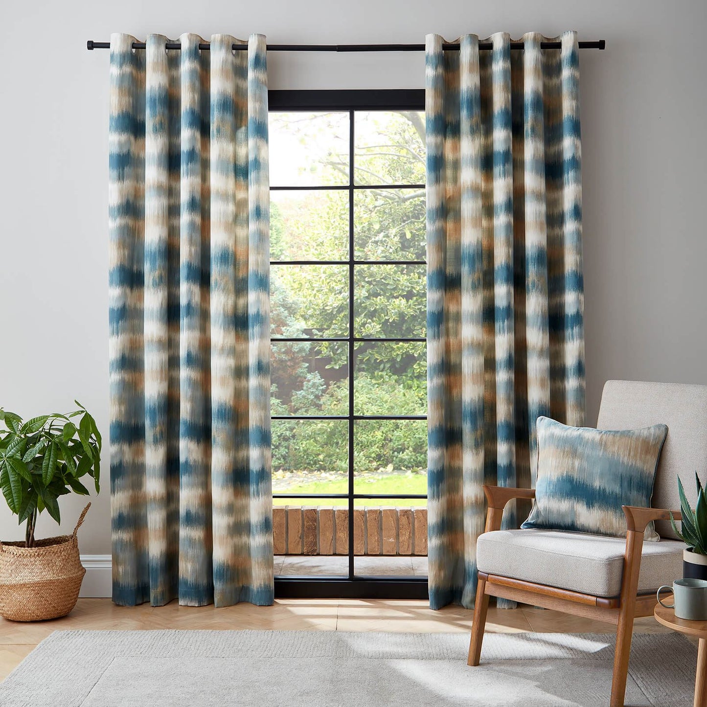 Ombre Texture Teal Curtains Two Panels