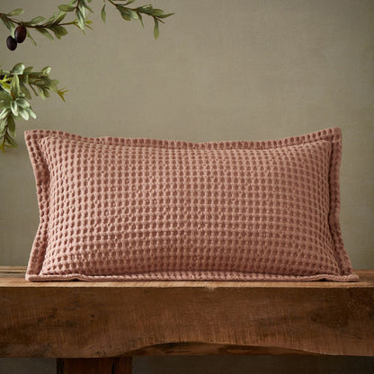 Pineapple Elephant Jaipur Chunky Waffle Pink Cushion - Filled